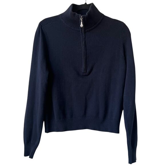 Kilte The Taylor Quarter Zip Cashmere Cotton Blend Sweater Size 2 Medium - Picture 2 of 13